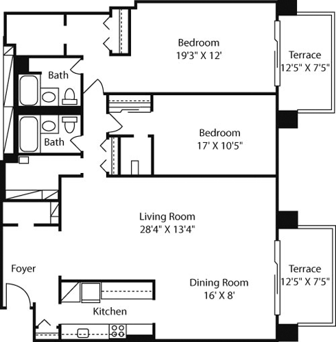 2 beds, 2 baths, 1,563 sqft, $4,960