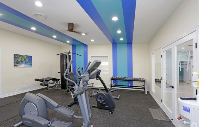 Apartments in Carlsbad CA - The Village Apartments Fully Equipped Fitness Center with Ceiling Fan, Elliptical, and Much More