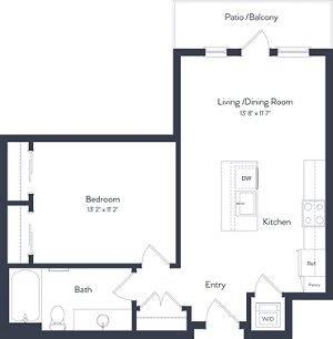 1 bed, 1 bath, 658 sqft, $1,985