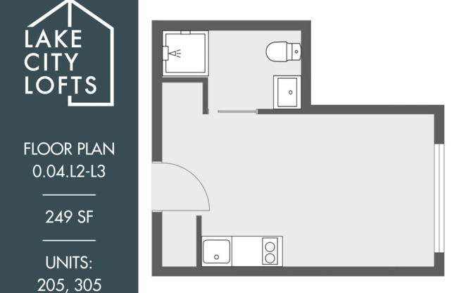 Studio, 1 bath, 249 sqft, $1,097, Unit 305 MFTE