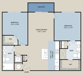2 beds, 2 baths, 954 sqft, $2,365