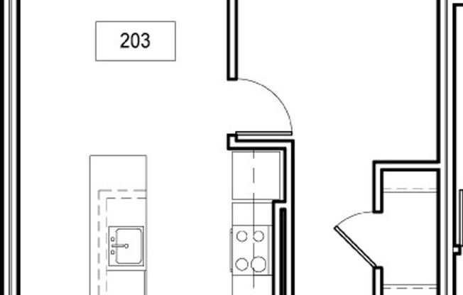 1 bed, 1 bath, 689 sqft, $2,650, Unit 203