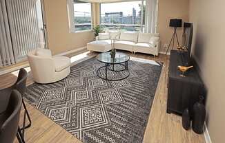 Model Suite with All New LVT Hard Surface Flooring in the Living Areas - Stonebridge Waterfront in Flats District Cleveland OH
