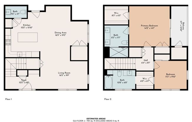 2 beds, 2.5 baths, 1,600 sqft, $4,495, Unit 204