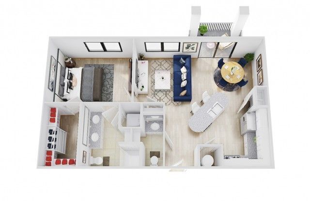 1 bed, 1.5 baths, 816 sqft, $1,674