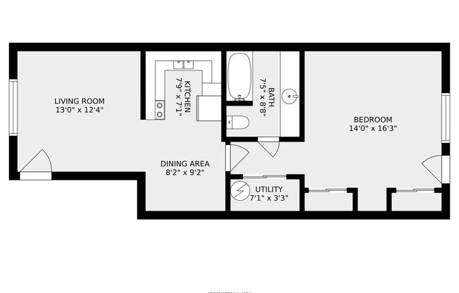 1 bed, 1 bath, 652 sqft, $810, Unit 1316-B