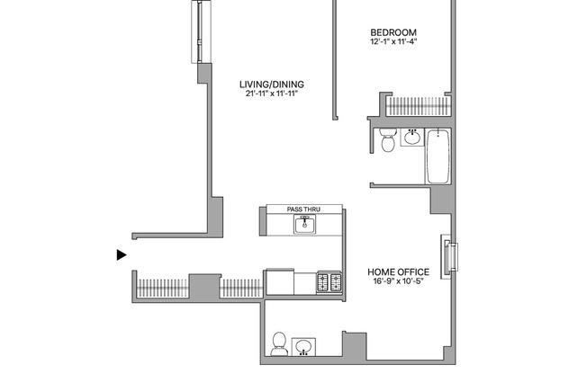 1 bed, 1 bath, $5,735, Unit 704