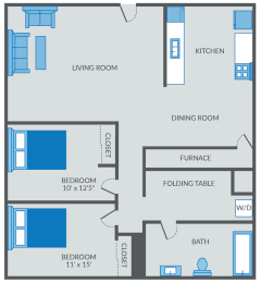 2 beds, 1 bath, 850 sqft, $1,090