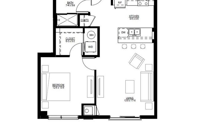 1 bed, 1 bath, 747 sqft, $1,550, Unit 314