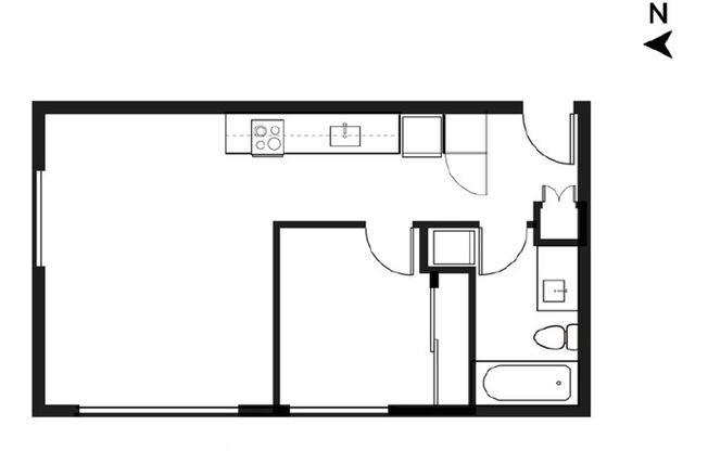 1 bed, 1 bath, 509 sqft, $1,900, Unit 319