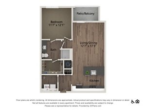 1 bed, 1 bath, 753 sqft, $1,700