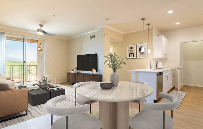 Living Room with Hard Surface Flooring