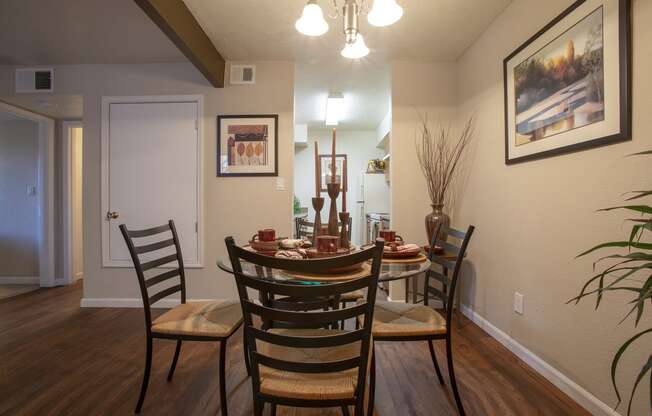 Dining area at Tierra Pointe Apartments in Albuquerque NM October 2020