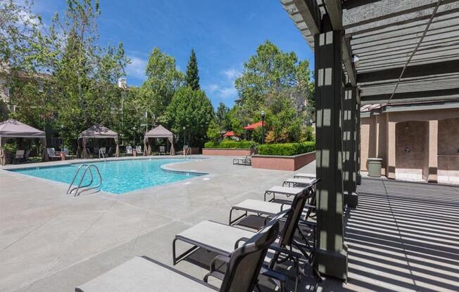 pool side relaxing area