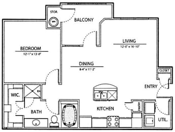 1 bed, 1 bath, 774 sqft, $1,205
