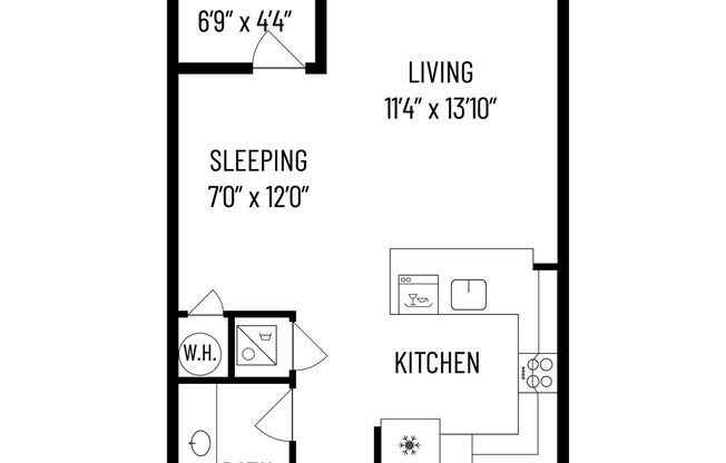 Studio, 1 bath, 550 sqft, $1,274, Unit 5105