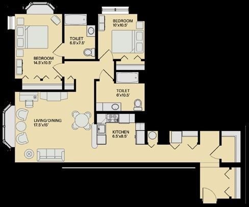 2 beds, 2 baths, 1,223 sqft, $5,095, Unit 306