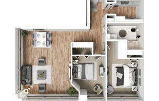 2 beds, 1 bath, 980 sqft, $896, Unit 1-C204