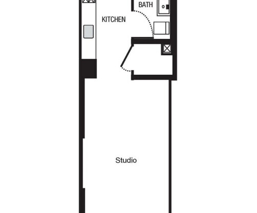 Studio, 1 bath, 476 sqft, $3,995, Unit 10B