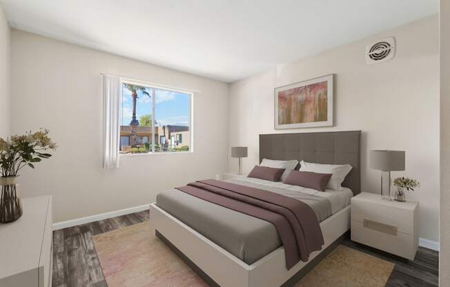 Bedroom at SunVilla Apartments in Mesa Arizona