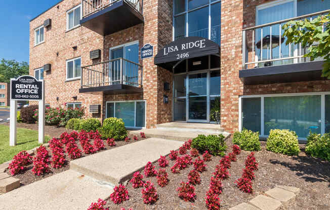 This is a photo of building exteriors/grounds at Lisa Ridge Apartments in the Westwood neighborhood of Cincinnati, Ohio.