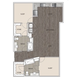 2 beds, 2 baths, 1,070 sqft, $1,790