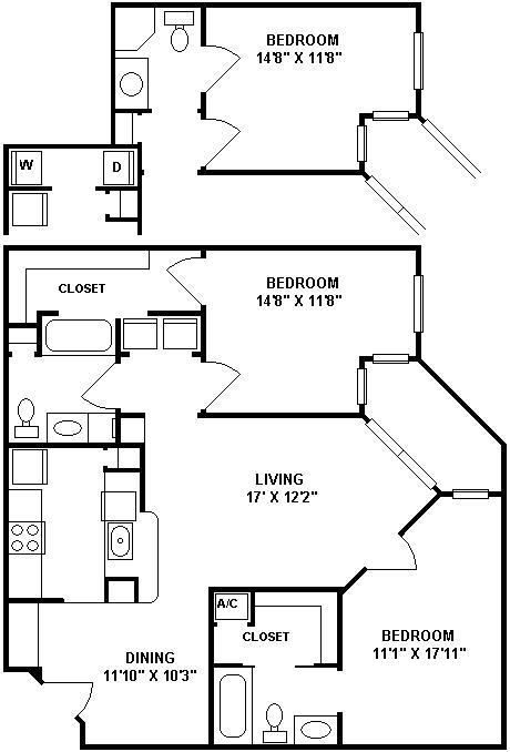 2 beds, 2 baths, $1,850, Unit Unit 240