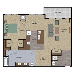 1 bed, 1 bath, 1,086 sqft, $1,580