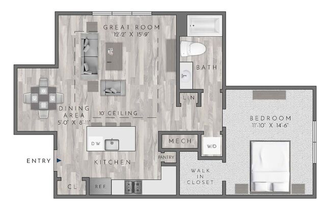 1 bed, 1 bath, 853 sqft, $2,050