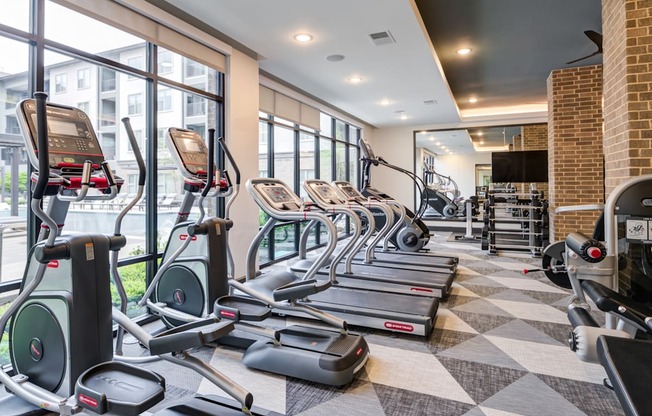 cardio equipment in the gym at the belgard apartments