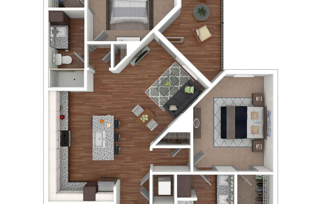 2 beds, 2 baths, 1,038 sqft, $1,805