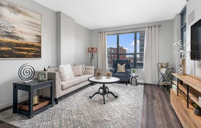 West-Loop-Chicago-Apartments-The Madison at Racine-Interior-Living-Room-2 at The Madison at Racine, Chicago, IL