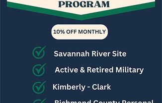 A poster advertising a Preferred Employer Program with a 10% discount for certain groups.