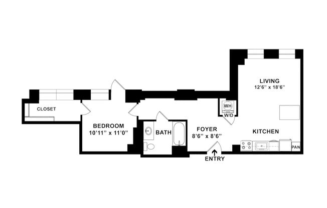 1 bed, 1 bath, 761 sqft, $2,595, Unit C-1503