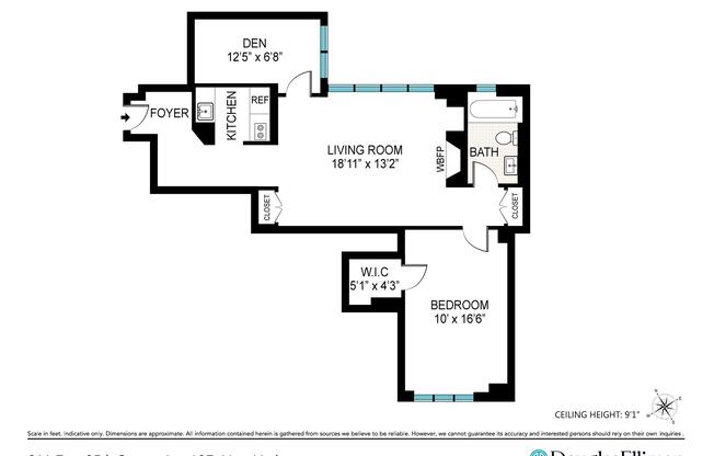 1 bed, 1 bath, $4,000, Unit 10F