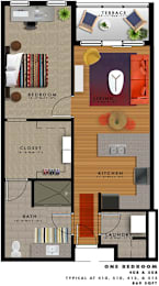 1 bed, 1 bath, 869 sqft, $1,510