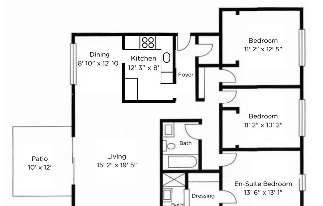 3 beds, 2 baths, 1,300 sqft, $2,470, Unit 3201-3
