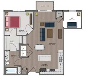 1 bed, 1 bath, 845 sqft, $1,823
