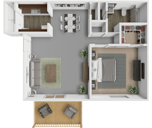 1 bed, 1 bath, 661 sqft, $980