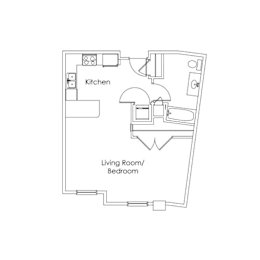 Studio, 1 bath, 665 sqft, $1,260