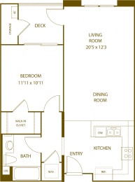 1 bed, 1 bath, 711 sqft, $2,879