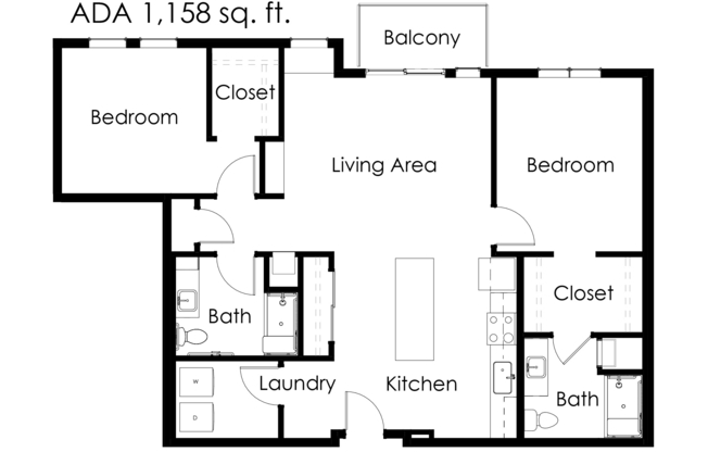 2 beds, 2 baths, 1,158 sqft, $1,965