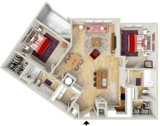 2 beds, 2 baths, 1,209 sqft, $1,773