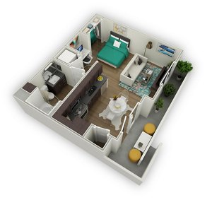 Studio, 1 bath, 539 sqft, $1,932