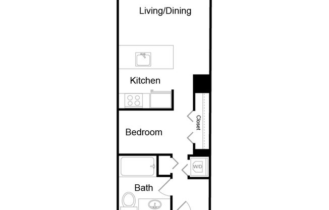 1 bed, 1 bath, 517 sqft, $1,988