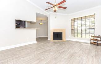 a room with a wooden floor