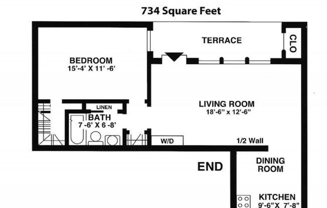 1 bed, 1 bath, 734 sqft, $1,242, Unit 192