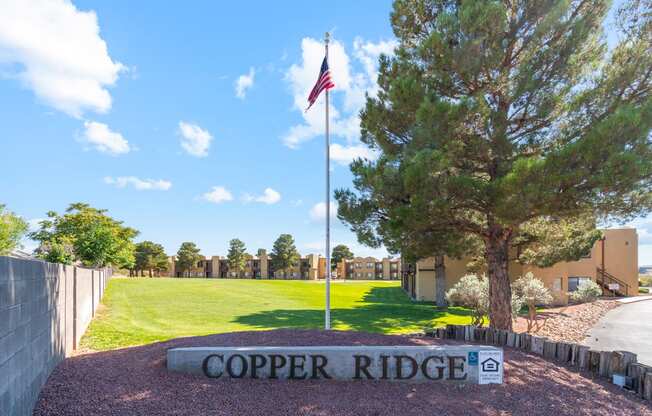 Exterior Property Sign at Copper Ridge Apartments in Kingman Arizona