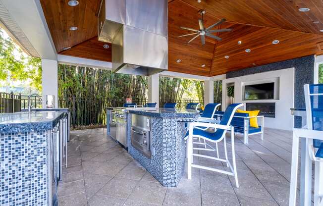 Poolside Grilling Area at Sancerre at Sand Lake Apartments