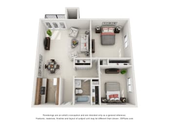 2 beds, 1 bath, 933 sqft, $1,097